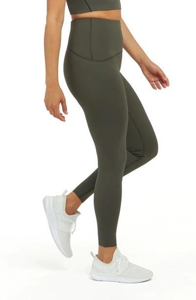 Shop Spanx Booty Boost Active 7/8 Leggings In Dark Palm