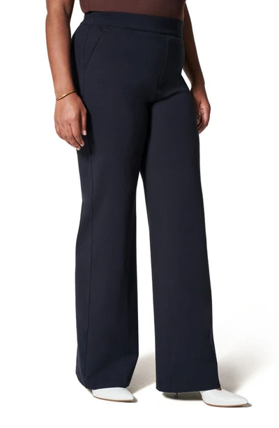 Spanx The Perfect Wide-leg Stretch Pants In Classic Navy