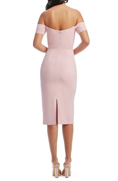 Shop Dress The Population Bailey Off The Shoulder Body-con Dress In Vintage Pink