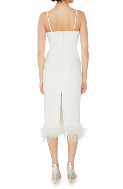 Shop Likely Electra Embellished Feather Trim Dress In White