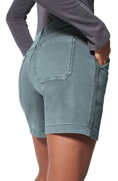 Shop Spanx 6-inch Stretch Twill Shorts In Hazy Blue