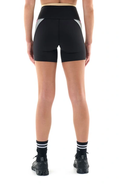 Shop P.e Nation Division One Colorblock High Waist Bike Shorts In Black