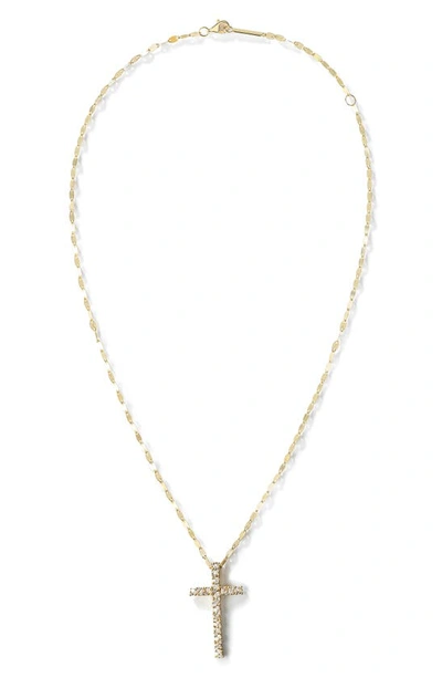 Shop Lana Large Diamond Cross Pendant Necklace In Yellow