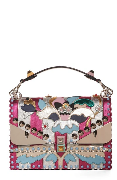 Fendi Kan I Wonder Monster Metallic Leather Shoulder Bag In Multicolor ...