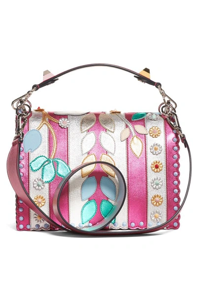 Fendi Kan I Wonder Monster Metallic Leather Shoulder Bag In Multicolor ...