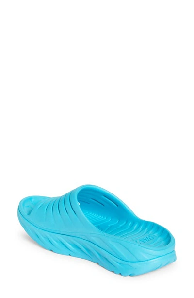Shop Hoka Gender Inclusive Ora Recovery Slide Sandal In Scuba Blue / Bellwether Blue