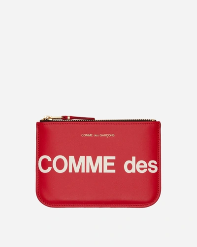 Shop Comme Des Garçons Huge Logo Zip Pouch In Red