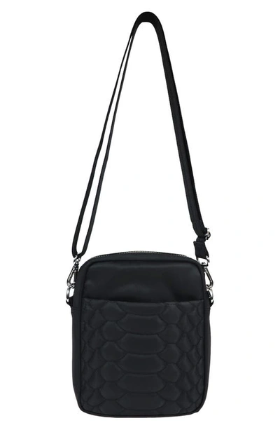 Shop Hedgren Josephine Croc Embossed Water Repellent Crossbody Bag In Black