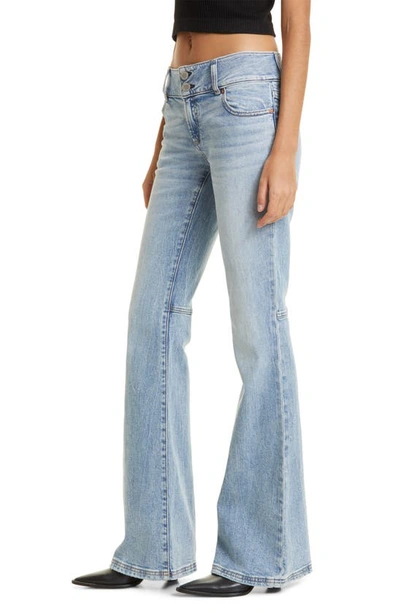 Shop Alice And Olivia Stacey Bell Bottom Jeans In Bay Blue