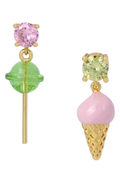 Shop Kurt Geiger Ice Cream Pop Mismatched Earrings In Gold Multi