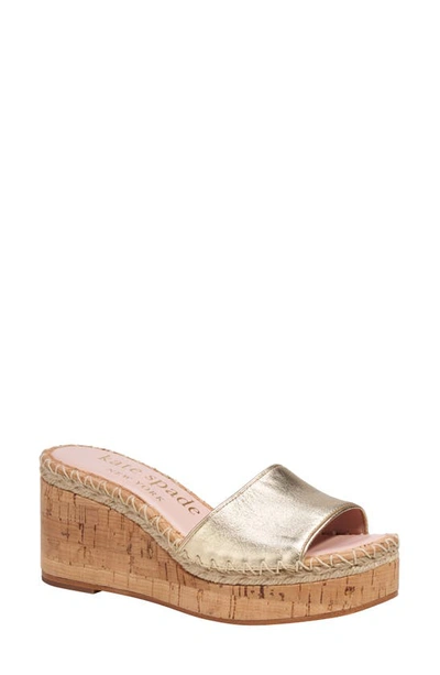 Shop Kate Spade Cosette Espadrille Wedge Sandal In Pale Gold