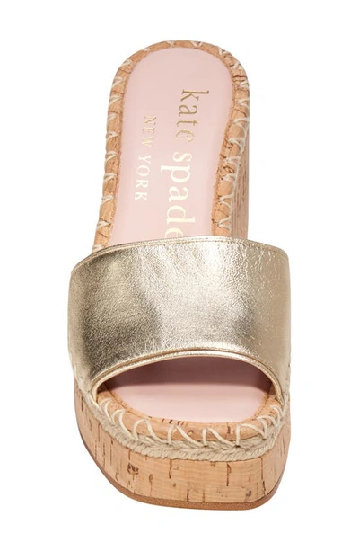 Shop Kate Spade Cosette Espadrille Wedge Sandal In Pale Gold