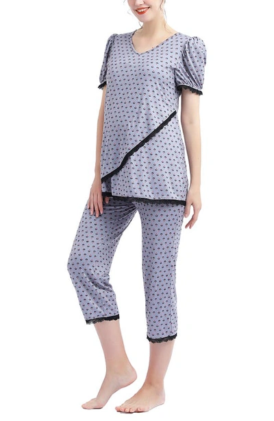Kimi And Kai Drew Maternity Pajamas In Grey