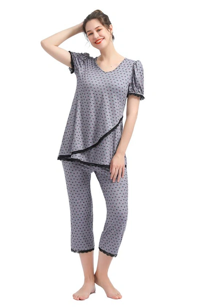 Kimi And Kai Drew Maternity Pajamas In Grey