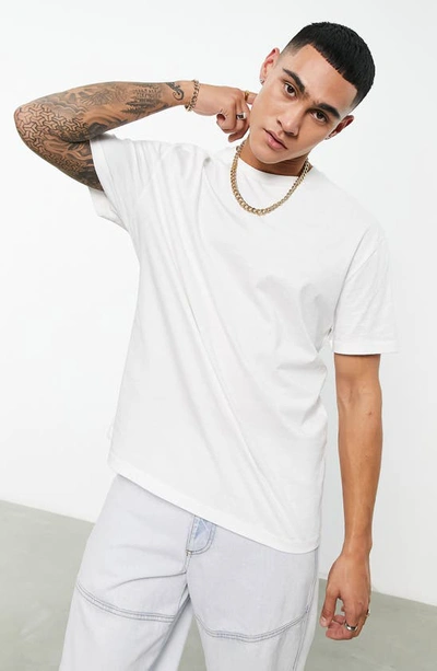 Shop Asos Design Relaxed Fit Cotton Graphic T-shirt In Stone