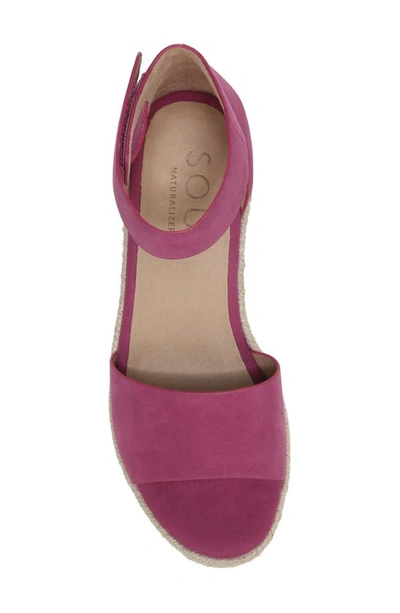 Shop Soul Naturalizer Oakley Ankle Strap Espadrille Wedge Sandal In Orchid Smooth Purple Synthetic