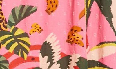 Shop Farm Rio Leopard Forest Cotton Sundress In Leopard Forest Pink