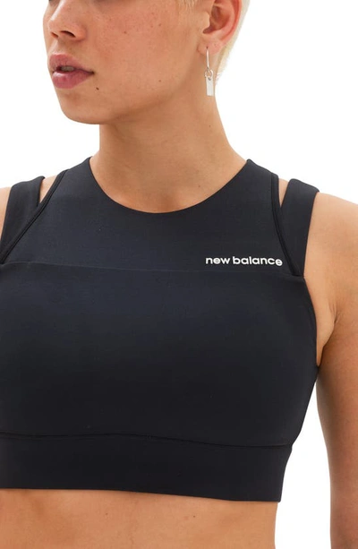 Shop New Balance Shape Shield Crop Sports Bra In Black