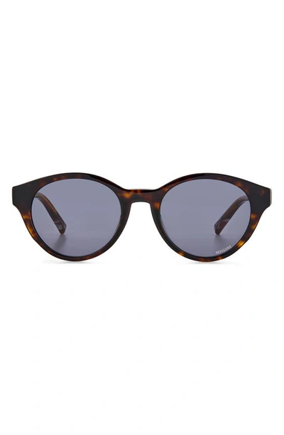 Shop Missoni 49mm Round Sunglasses In Havana Horn/ Grey