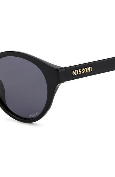 Shop Missoni 49mm Round Sunglasses In Black/ Grey