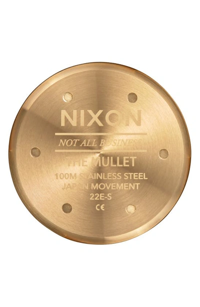 Shop Nixon Mullet Silicone Strap Watch In Light Gold / White