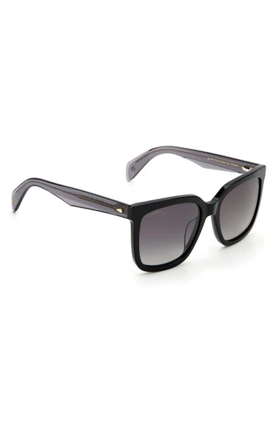 Shop Rag & Bone 56mm Square Sunglasses In Black 2 / Gray