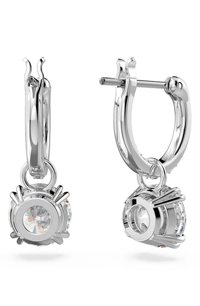 Shop Swarovski Constella Huggie Hoop Earrings In Silver