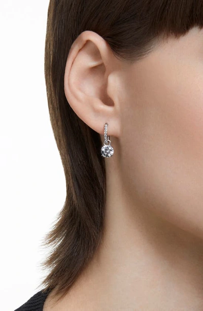 Shop Swarovski Constella Huggie Hoop Earrings In Silver