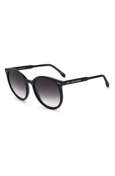 Shop Isabel Marant 55mm Round Sunglasses In Black / Grey Shaded