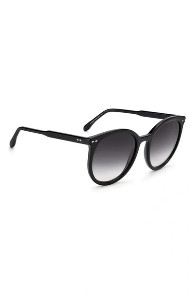 Shop Isabel Marant 55mm Round Sunglasses In Black / Grey Shaded