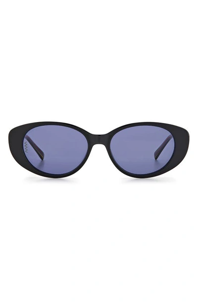 Shop Missoni 53mm Round Sunglasses In Black/ Blue Avio