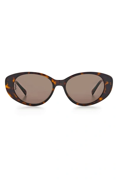 Shop Missoni 53mm Round Sunglasses In Dark Havana/ Brown