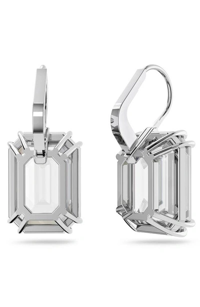 Swarovski Millenia Rhodium-plated Octagon-cut Crystal Earrings In Silver