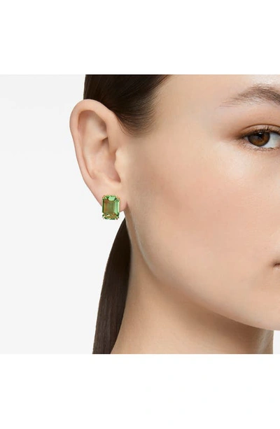 Shop Swarovski Millenia Stud Earrings In Peridot