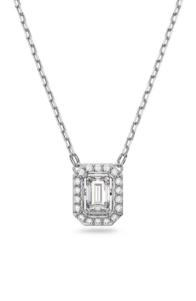 Swarovski Rhodium-plated Millenia Pendant Necklace, 15" + 2" Extender In Silver
