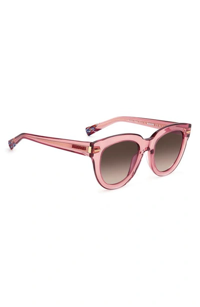Shop Missoni 51mm Round Sunglasses In Nude/ Brown Gradient