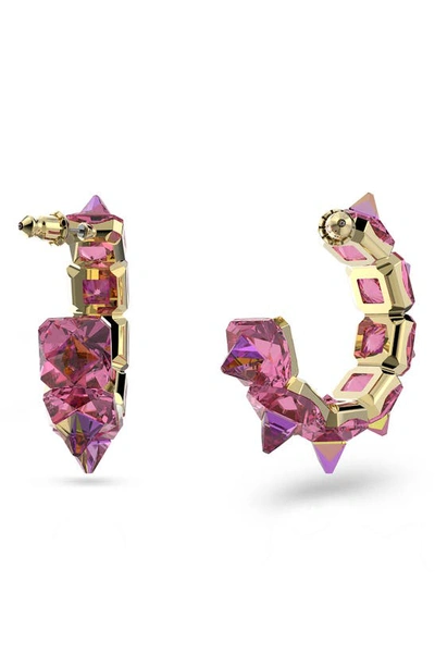 Shop Swarovski Ortyx Crystal Hoop Earrings In Crystal Volcano
