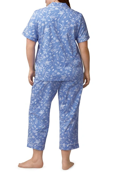 Shop Bedhead Pajamas Print Organic Cotton Blend Crop Pajamas In High Tide
