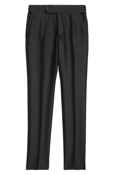 Shop Tom Ford Atticus Organza Reverse Twill Tuxedo Pants In Black
