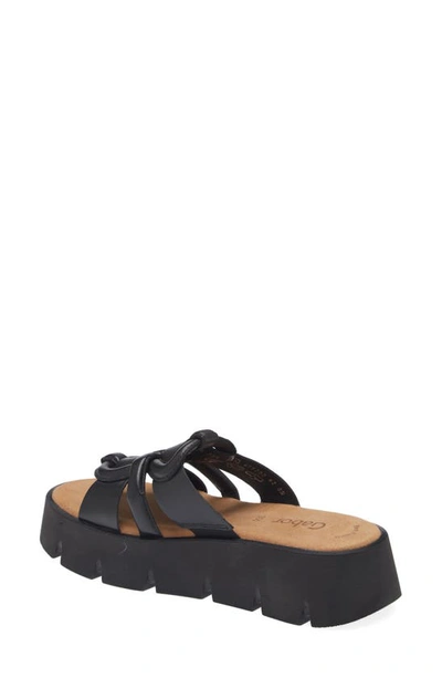 Gabor Platform Slide Sandal In Black