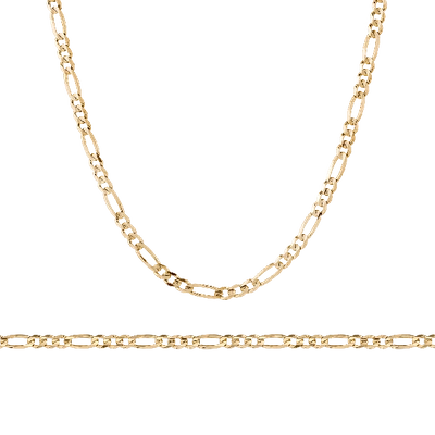 Shop Aurate New York Large Figaro Chain Set In Yellow