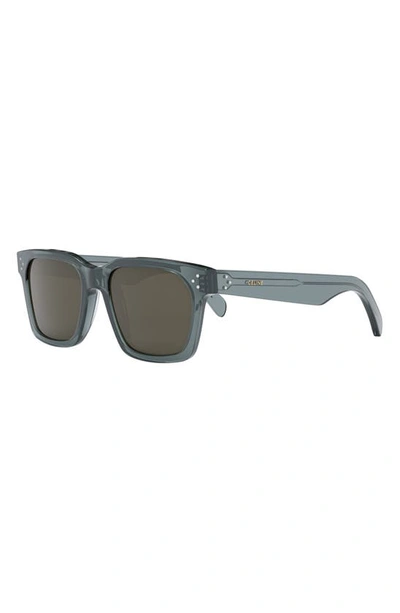 Shop Celine Bold 3 Dots 54mm Geometric Sunglasses In Shiny Light Blue / Roviex