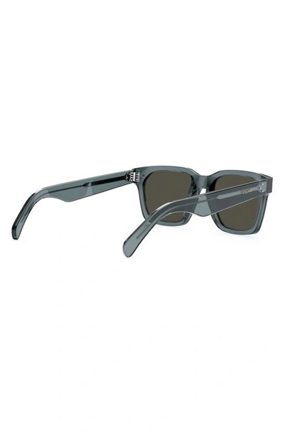 Shop Celine Bold 3 Dots 54mm Geometric Sunglasses In Shiny Light Blue / Roviex