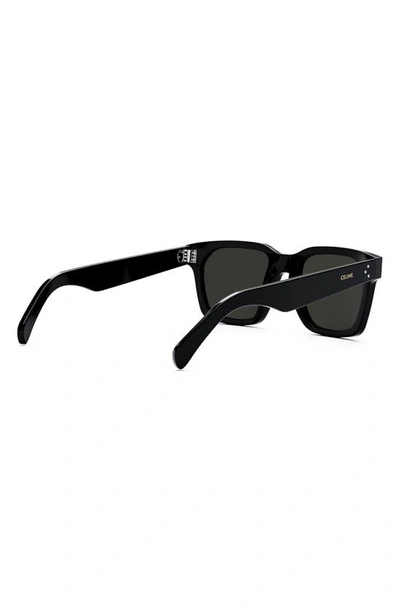 Shop Celine Bold 3 Dots 54mm Geometric Sunglasses In Shiny Black / Smoke