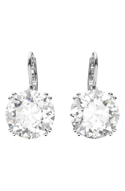 Shop Swarovski Millenia Round Crystal Drop Earrings In Silver