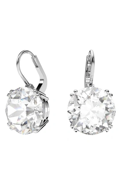 Shop Swarovski Millenia Round Crystal Drop Earrings In Silver
