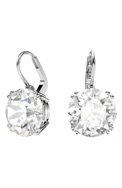 Swarovski Millenia Rhodium-plated Round-cut Crystal Earrings In Silver