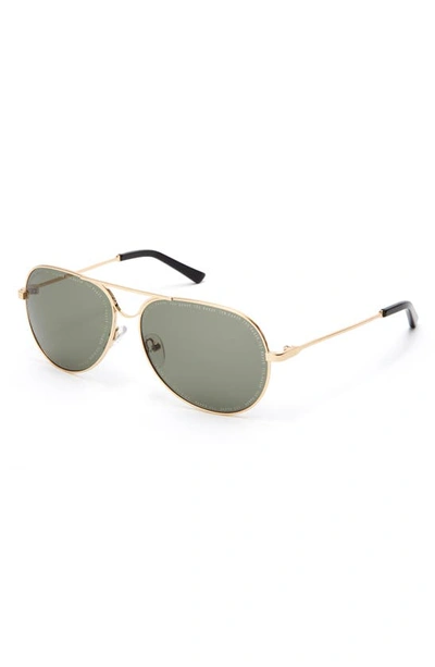Shop Ted Baker 58mm Aviator Sunglasses In Gold