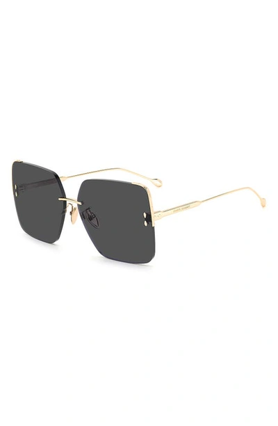Shop Isabel Marant Square Sunglasses In Rose Gold / Grey