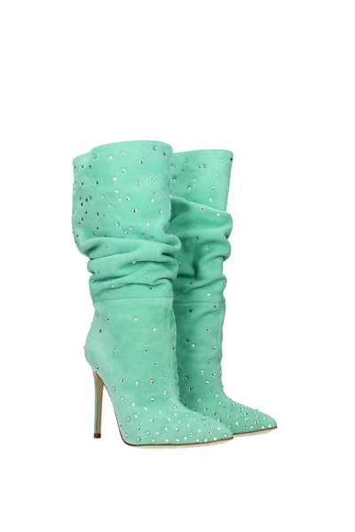 Shop Paris Texas Boots Holly Suede Green Water